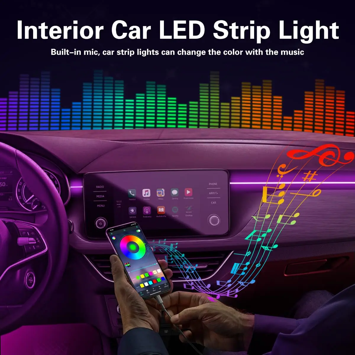 Zestaw oświetlenia ambientoweg – Led Ambient Interior Car Lights App Control recenzja i cena