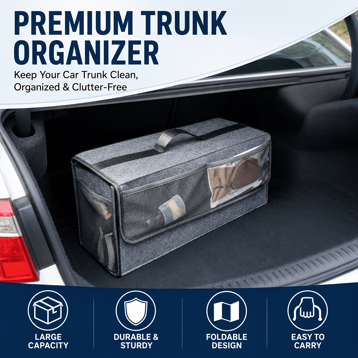 Filcowy organizer do bagażnika – Car Trunk Organizer Foldable Storage Box recenzja i cena